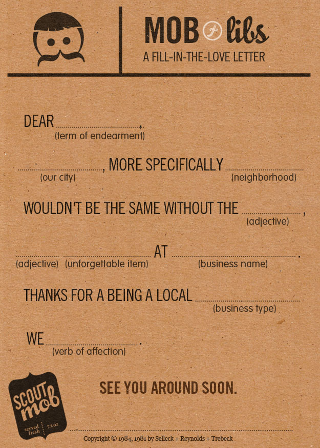 Scoutmob Postcard Madlib